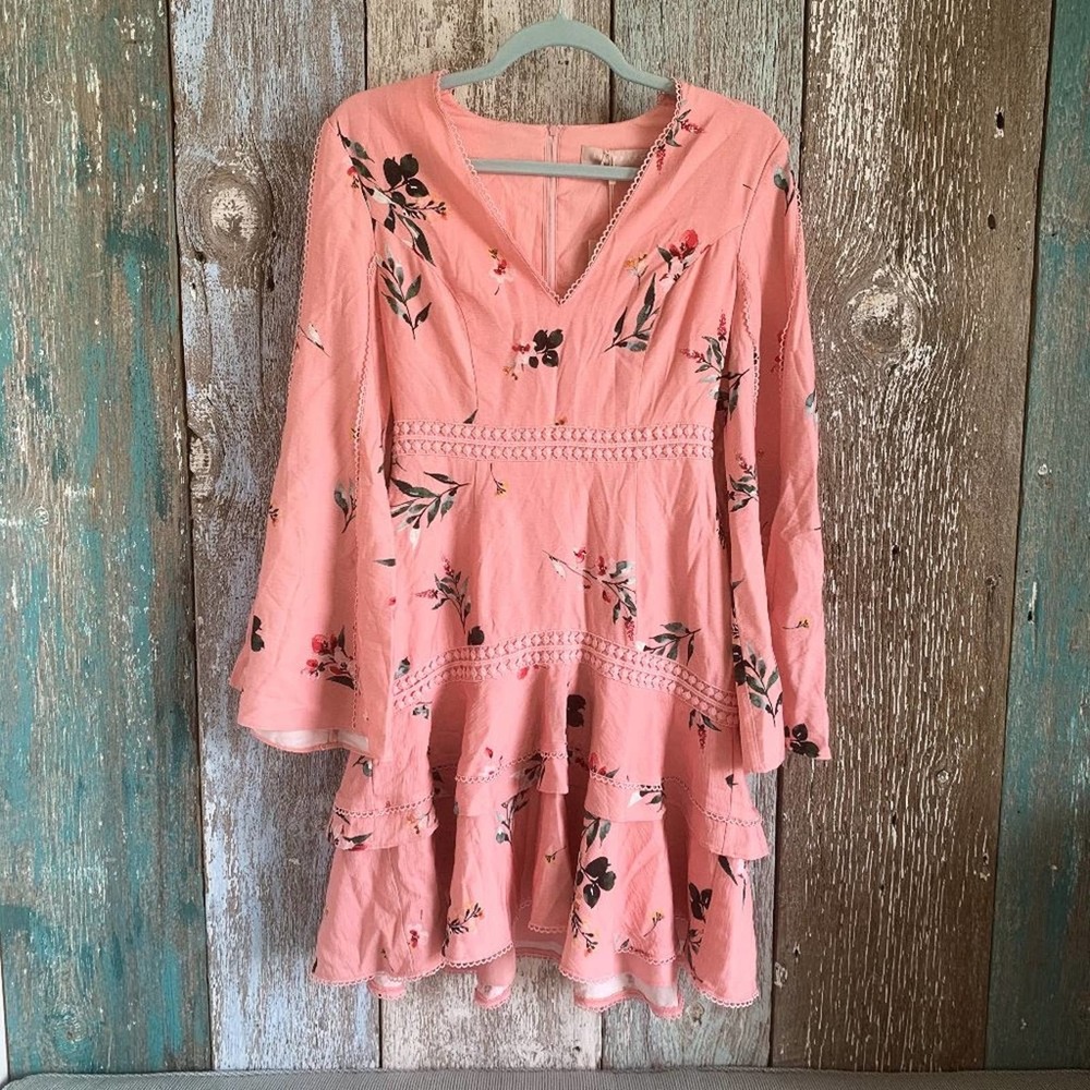 Keepsake The Label Bell Sleeve Botanic Dress Small